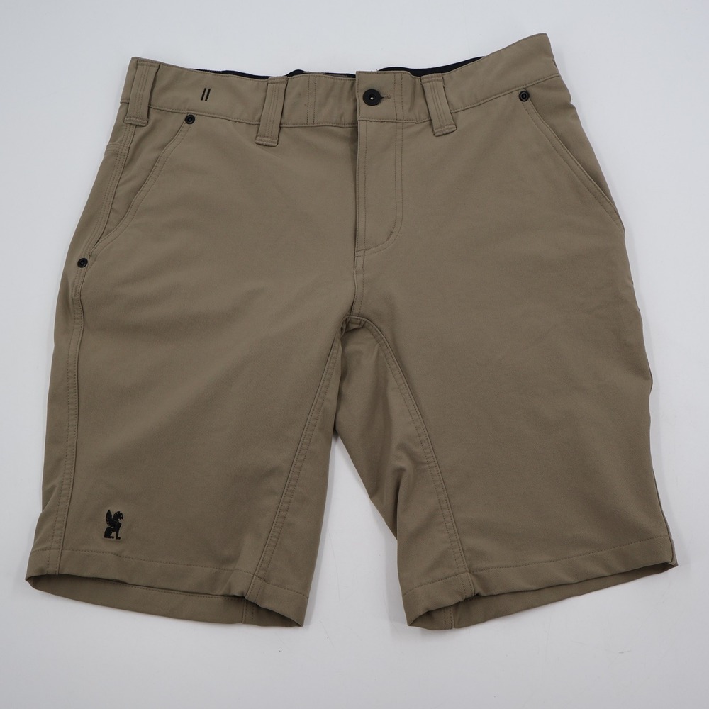 Chrome Industries Union Shorts 2.0 Mens 32 Khaki Tan Cycling Tech Stretch P0900